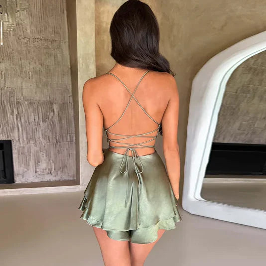 Rugloze Satijn Dress