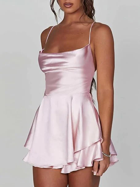 Rugloze Satijn Dress