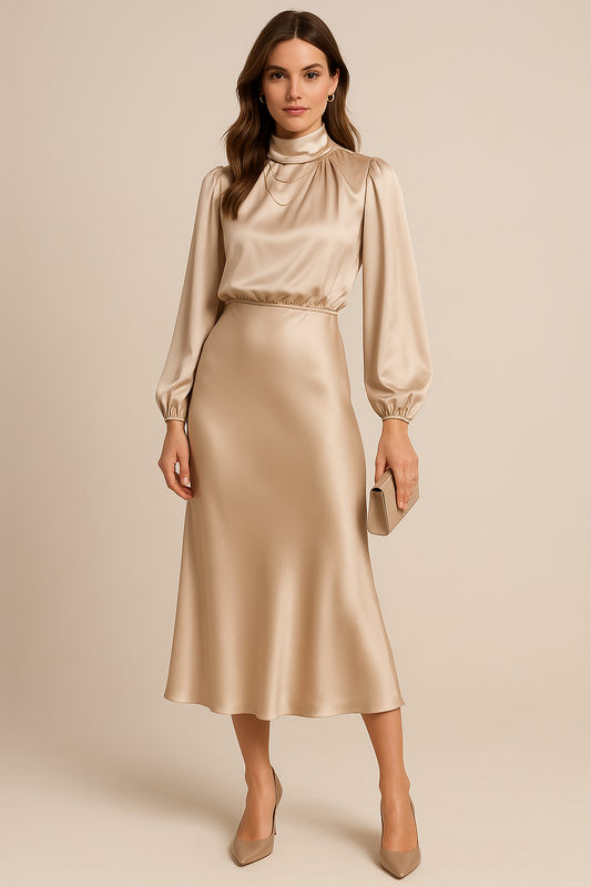 Elara Luxe Midi Jurk