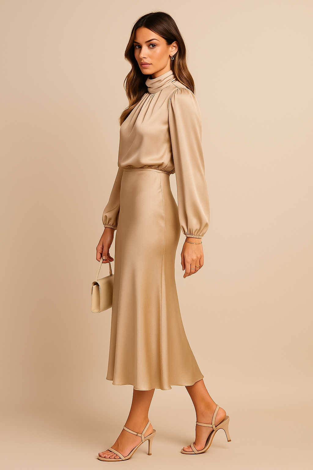 Elara Luxe Midi Jurk