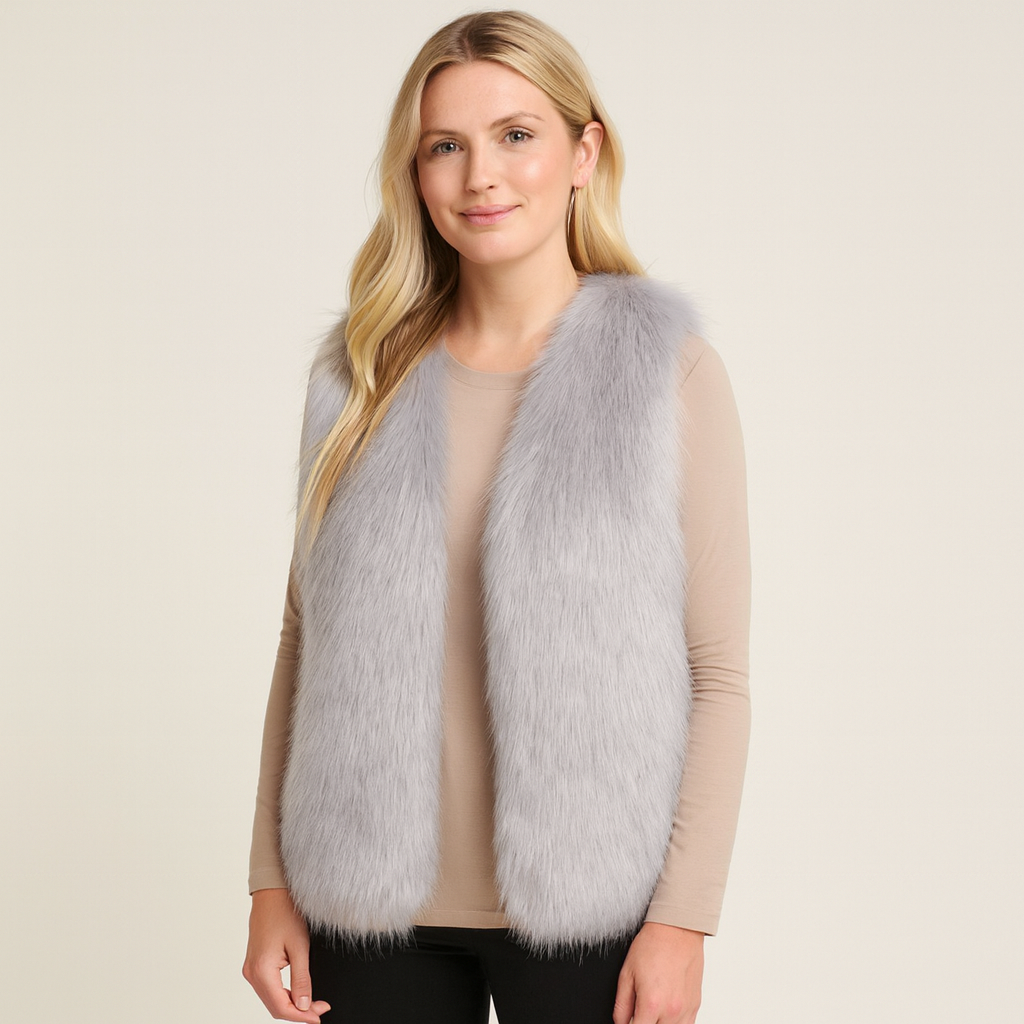 Isaline Luxe Dames Gilet met Bontlook