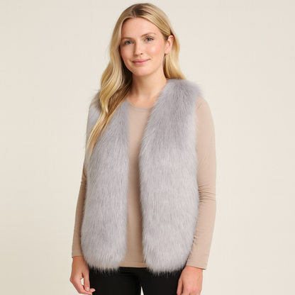 Isaline Luxe Dames Gilet met Bontlook