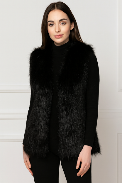 Isaline Luxe Dames Gilet met Bontlook