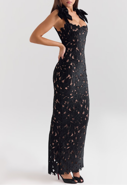 Liyah Velvet Lace Maxi Dress