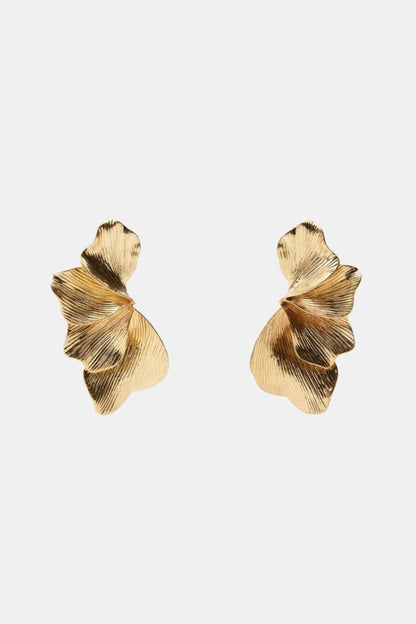 Rosa Gouden Blad Oorbellen