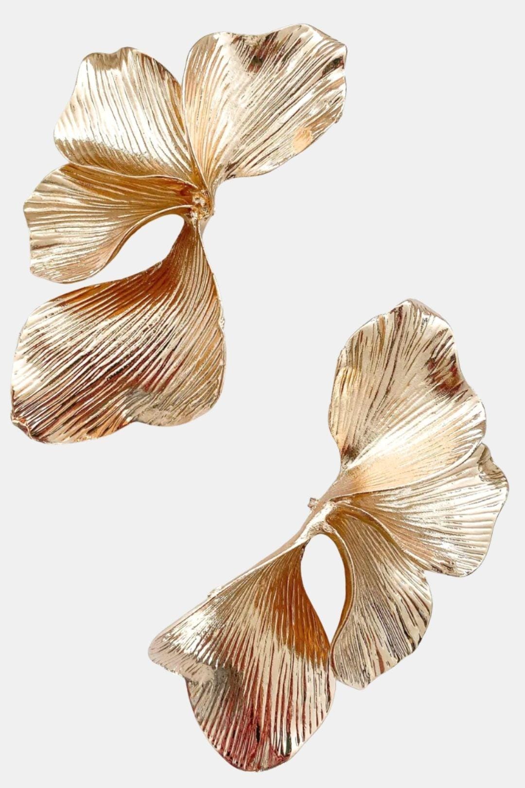 Rosa Gouden Blad Oorbellen