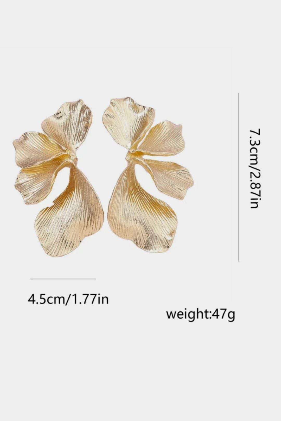 Rosa Gouden Blad Oorbellen